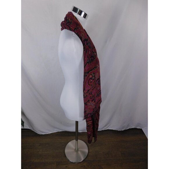 Indie Ella Pink Black Paisley Boho Shawl Wrap OS - Picture 7 of 10
